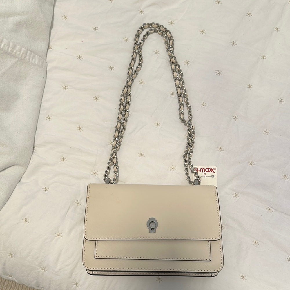 Etienne Aigner Elegant Cream Chain Shoulder Bag